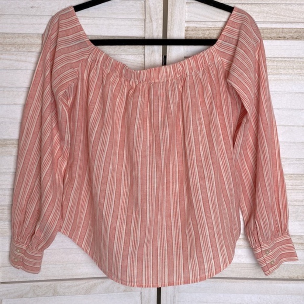 Free People Hello There Beautiful Off the Shoulder Striped Top Size XS - Picture 6 of 10